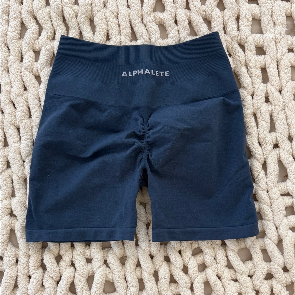 Alphalete Deep Blue High-Rise Amplify Shorts